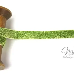 1 MTR. ♥ LUREX GLiTZERBAND LIME - 15mm ♥ Echt