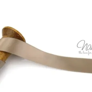 1 MTR. SATINBAND TAUPE - 25mm Weltweiter Versand