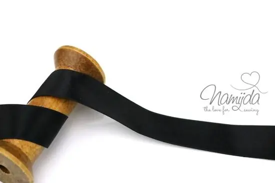 1 MTR. SATINBAND SCHwARZ – 25mm Kostenfreie Lieferung