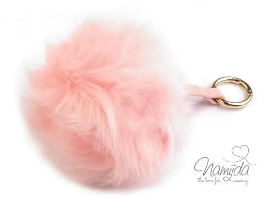 Sofort Bestellen 1 Stück XXL KuNST FeLLbommel ANHÄNGER ROSE – 13cm