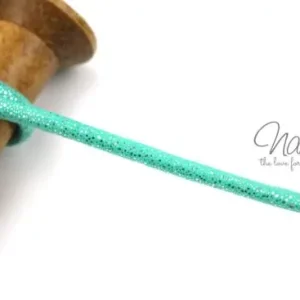 Gleich Bestellen 1 MTR. GLITZER KuNSTLEDER KORDEL MiNT - 7mm