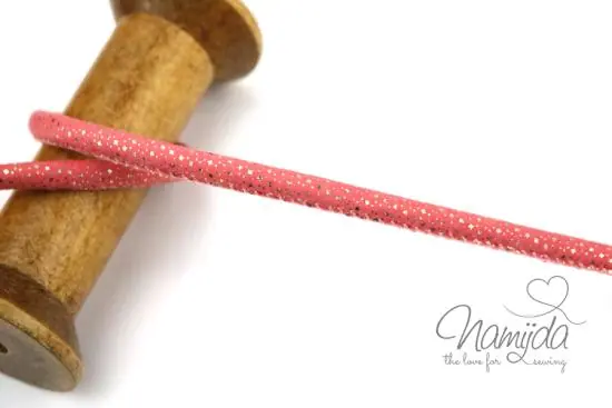 1 MTR. GLITZER KuNSTLEDER KORDEL PuDERRoSA – 7mm Bestpreis