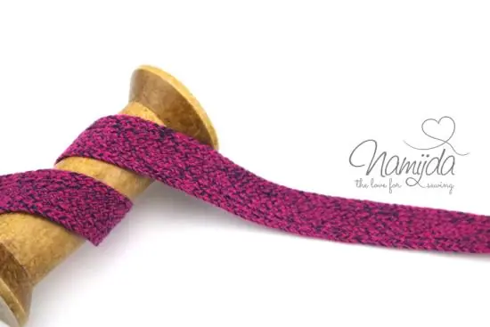 Original 1 MTR. MULTICOLOUR Kordel PiNK/BLau – 2cm – flach