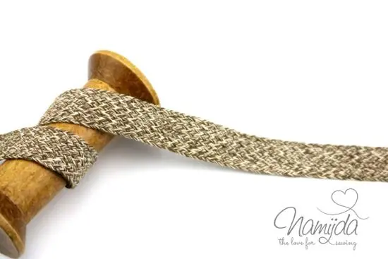 1 MTR. MULTICOLOUR Kordel TAUPE/SaND – 2cm – flach Neuheit
