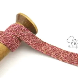 1 MTR. MULTICOLOUR Kordel PiNK/BRauN - 2cm - flach Kracherpreis
