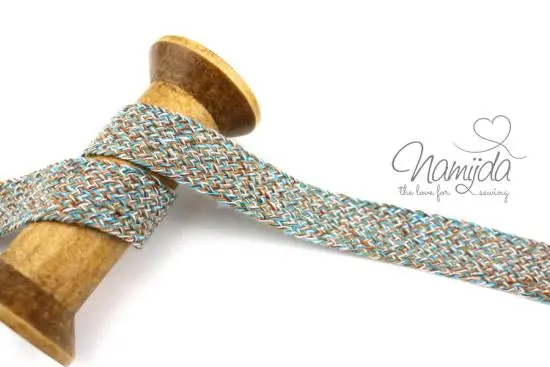 1 MTR. MULTICOLOUR Kordel – PETROL-BRauN – 2cm – flach Top-Seller