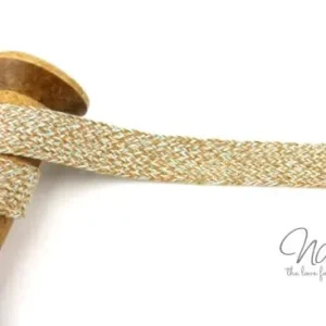 Exklusiv 1 MTR. MULTICOLOUR Kordel - MiNT-SaND - 2cm - flach