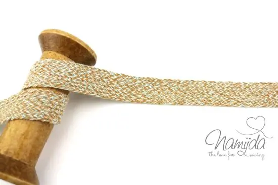 Exklusiv 1 MTR. MULTICOLOUR Kordel – MiNT-SaND – 2cm – flach