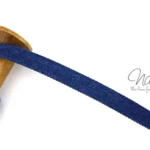 1 MTR. JEANS Kordel - flach - 1,5 cm - BLau Kostenloser Versand