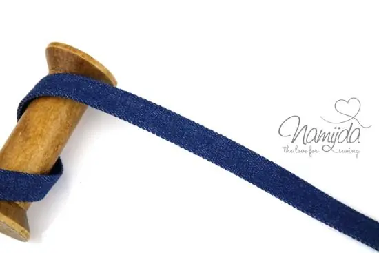 1 MTR. JEANS Kordel – flach – 1,5 cm – BLau Kostenloser Versand