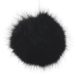 1 Stück FeLLbommel - Bommel Schwarz - 9cm Kostenloser Versand