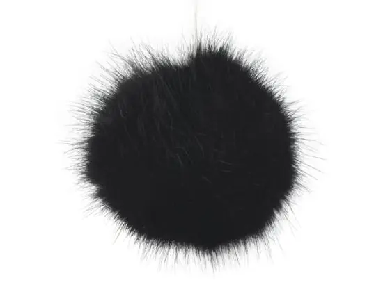 1 Stück FeLLbommel – Bommel Schwarz – 9cm Kostenloser Versand