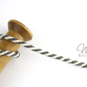 1 MTR. Hoodie Kordel zweifarbig - GRau - 7mm Ausverkauf