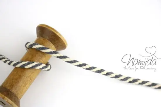 1 MTR. Hoodie Kordel zweifarbig – GRau – 7mm Ausverkauf