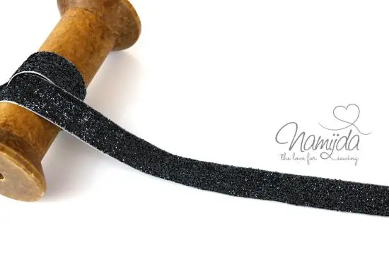 Geprüft 1 MTR. ♥ LUREX GLiTZERBAND GRAU – 15mm ♥