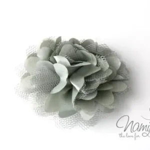 1 Stück ♥ KLeine SATINBLüTE GRau ♥ Knallerangebot