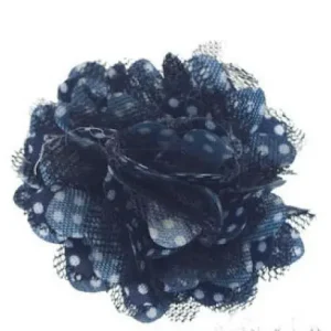 1 Stück ♥ KLeine SATINBLüTE Pünktchen DuNKELBLAU ♥ Preiswert