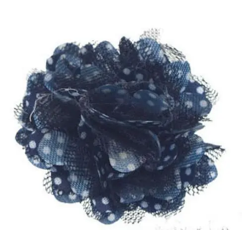 1 Stück ♥ KLeine SATINBLüTE Pünktchen DuNKELBLAU ♥ Preiswert