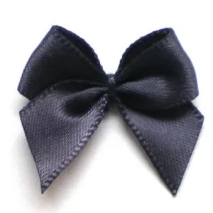 Ausverkauf 5 ♥ SATIN Schleifchen DuNKELGRAU ♥