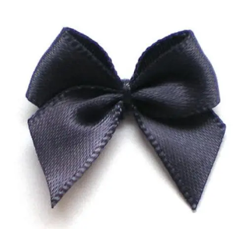 Ausverkauf 5 ♥ SATIN Schleifchen DuNKELGRAU ♥