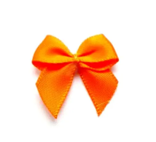 5 ♥ SATIN Schleifchen ORANGE ♥ Preisknaller
