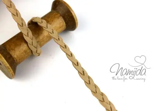 1Mtr. ♥ Geflochtenes XL Kunstlederband TAUPE – 1cm ♥ Gratis Versand