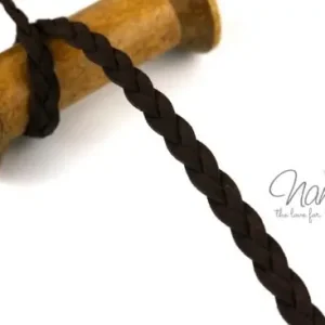 1Mtr. ♥ Geflochtenes XL Kunstlederband BRAUN - 1cm ♥ Top-Angebot