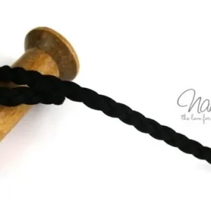 1Mtr. ♥ Geflochtenes XL Kunstlederband SCHwARZ - 1cm ♥ Expressversand