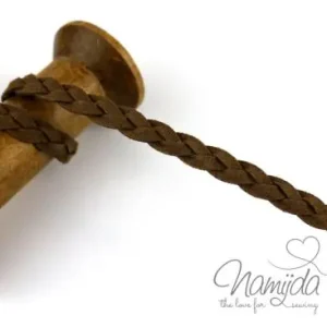 1Mtr. ♥ Geflochtenes XL Kunstlederband CoGNAC - 1cm ♥ Neue Kollektion