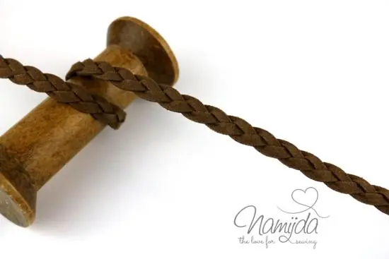 1Mtr. ♥ Geflochtenes XL Kunstlederband CoGNAC – 1cm ♥ Neue Kollektion