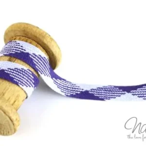 Top-Qualität 1 MTR. ♥ KARO Kordel LiLA - 2cm - flach ♥
