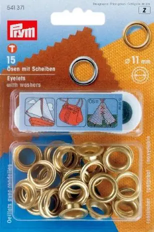 15 PRYM Ösen mit Scheiben – EYELETS – 11mm – GoLD 541371 Aktuell