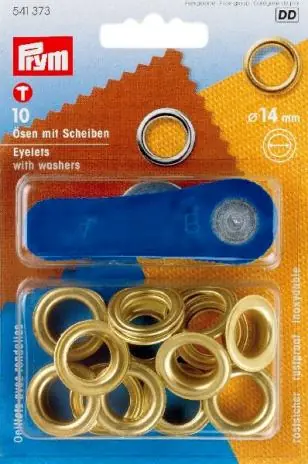 Beliebt 10 PRYM Ösen mit Scheiben – EYELETS – 14mm – Gold 541373
