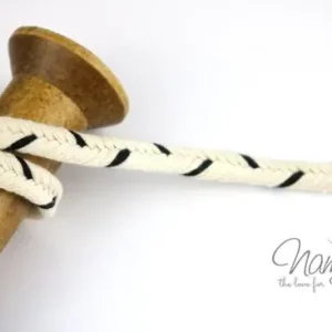 Finale Aktion 1 MTR. ♥ Zopfmuster Hoodie Kordel SCHWaRZ - 11mm ♥