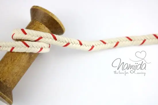 Letzte Chance 1 MTR. ♥ Zopfmuster Hoodie Kordel RoT – 11mm ♥