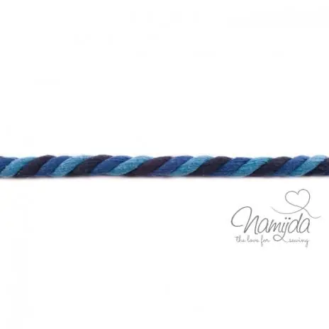 Markenprodukt 1 MTR. ♥ XXL Gedrehte Hoodie JeaNS/BLau/AQuA meliert – 12mm ♥