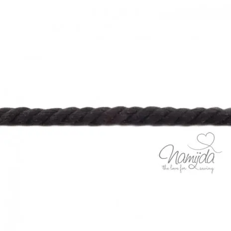 Echt 1 MTR. ♥ XXL Gedrehte Hoodie Kordel SCHWaRZ meliert – 12mm ♥