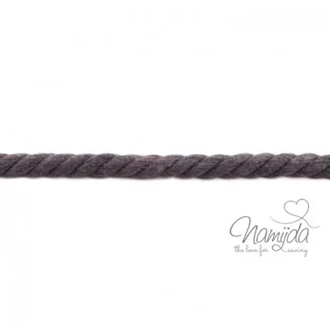 1 MTR. ♥ XXL Gedrehte Hoodie Kordel DUNKELGRAU meliert – 12mm ♥ Must-Have