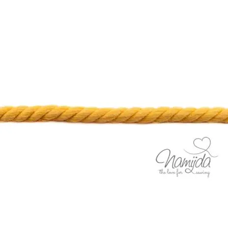 1 MTR. ♥ XXL Gedrehte Hoodie Kordel SENF meliert – 12mm ♥ Schneller Versand