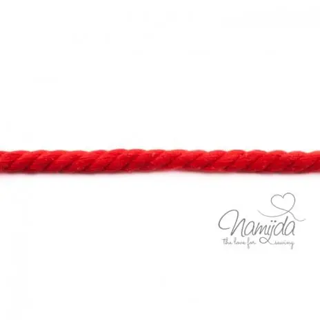 1 MTR. ♥ XXL Gedrehte Hoodie Kordel ROT meliert – 12mm ♥ Exklusiv