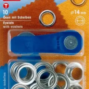 10 PRYM Ösen mit Scheiben - EYELETS - 14mm - Silber 541383 Jetzt Zugreifen