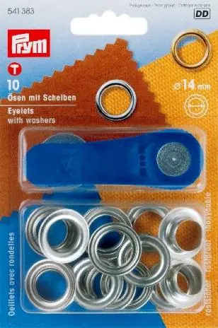 10 PRYM Ösen mit Scheiben – EYELETS – 14mm – Silber 541383 Jetzt Zugreifen