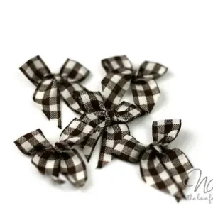 Echt 5 ♥Schleifchen♥ Vichy BRAUN