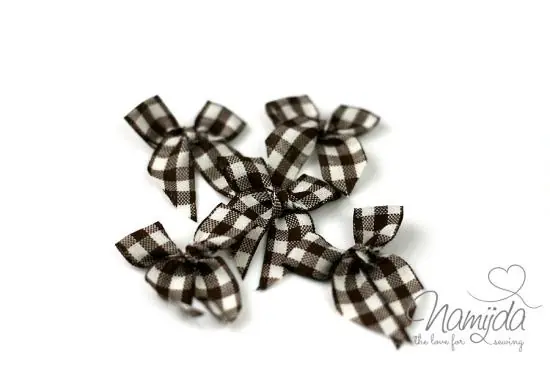 Echt 5 ♥Schleifchen♥ Vichy BRAUN