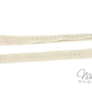 1 MTR. ♥ Elastisches Einfassband - Schrägband - Creme ♥ Zertifiziert