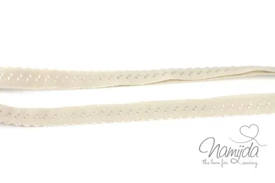 1 MTR. ♥ Elastisches Einfassband – Schrägband – Creme ♥ Zertifiziert