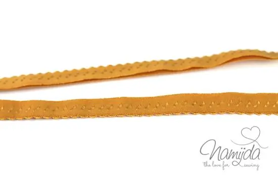 Neuheit 1 MTR. ♥ Elastisches Einfassband – Schrägband – Cognac ♥