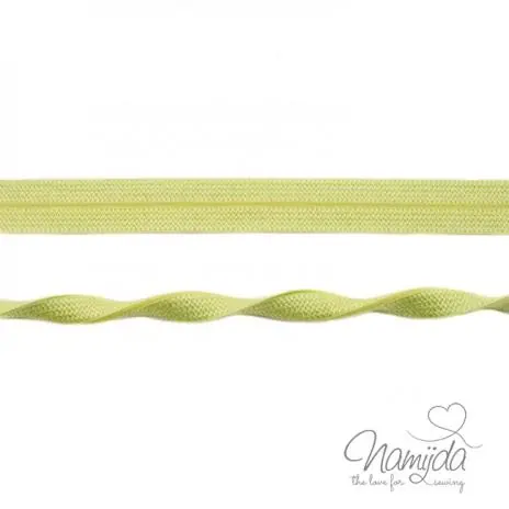 Direktkauf 1 MTR. ♥ Elastisches Einfassband JACQUARD – Lime – 20mm – Glänzend ♥