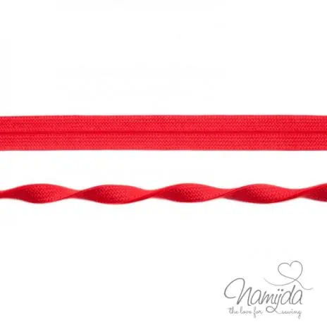 1 MTR. ♥ Elastisches Einfassband JACQUARD – Rot – 20mm – Glänzend ♥ Preisknaller