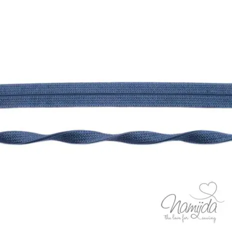 1 MTR. ♥ Elastisches Einfassband JACQUARD – Jeans – 20mm – Glänzend ♥ Saisonangebot
